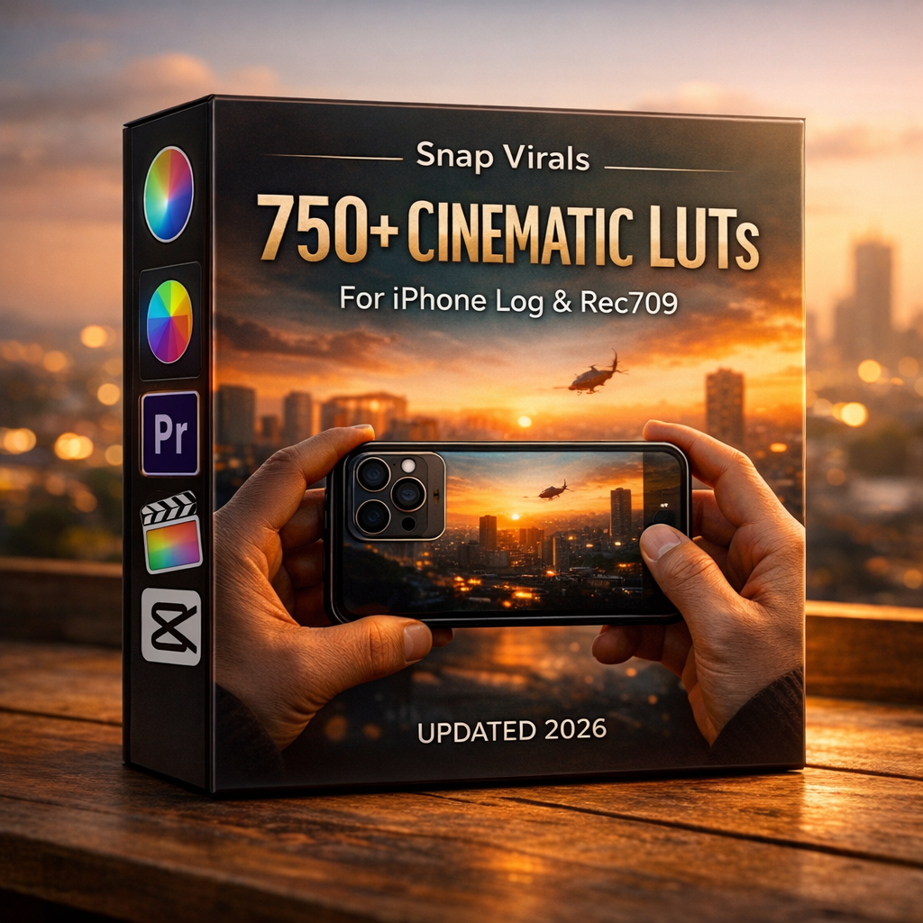 750+ Cinematic LUT's By Snap Virals™